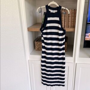 Old Navy Navy and White Striped bodycon sleeveless dress